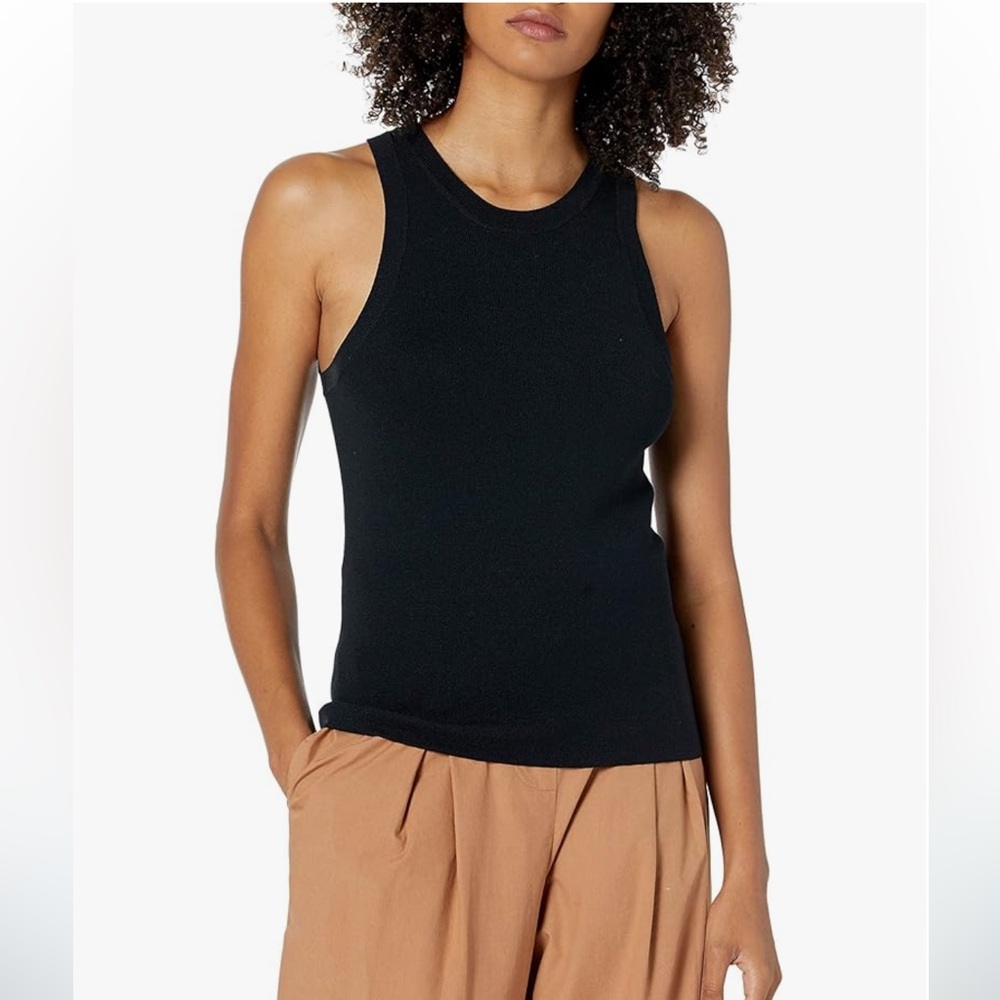 The Drop Women's Gina Fitted Sleeveless High-Neck Cut-In Sweater Tank